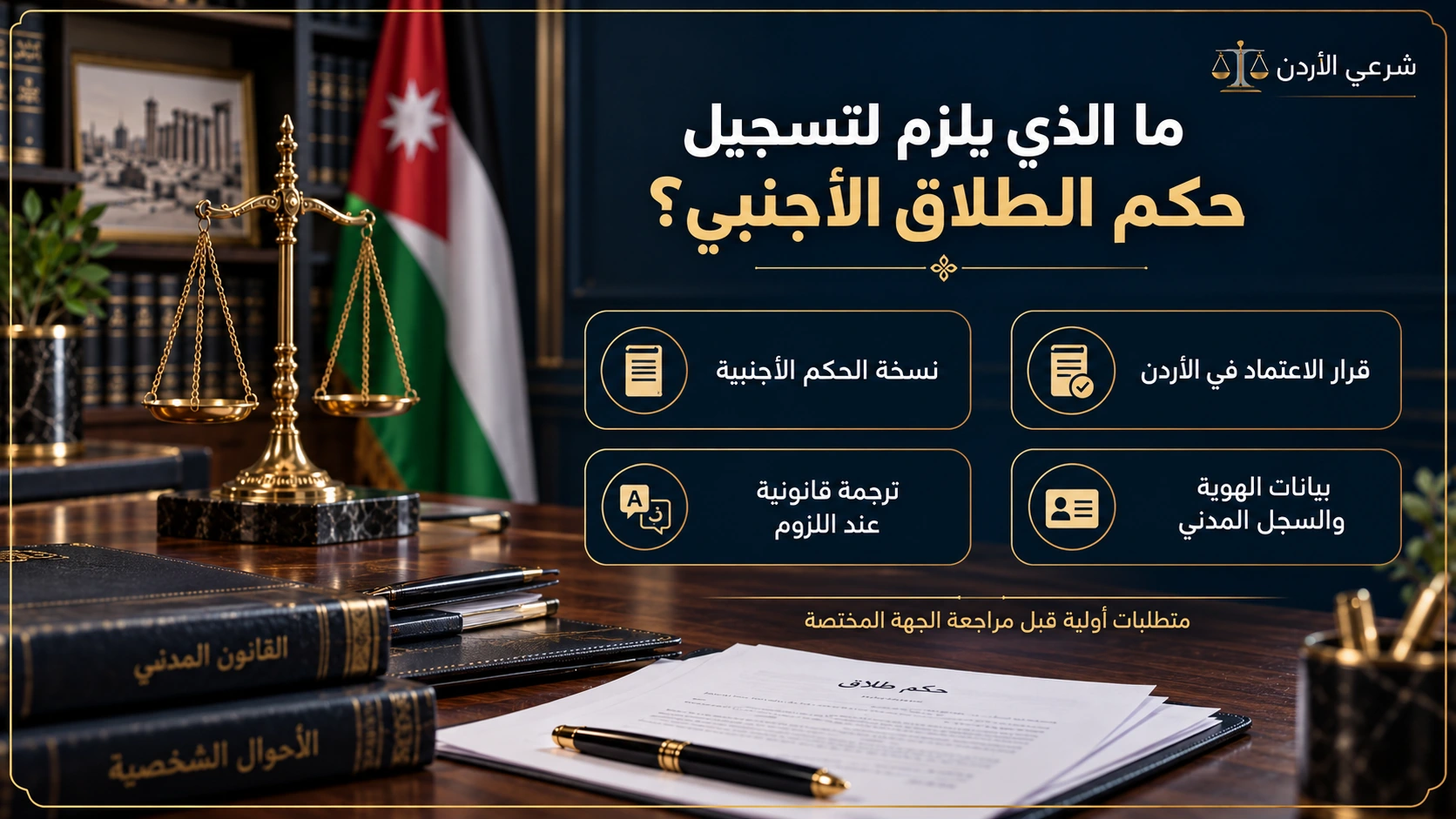 متطلبات تسجيل حكم الطلاق الأجنبي