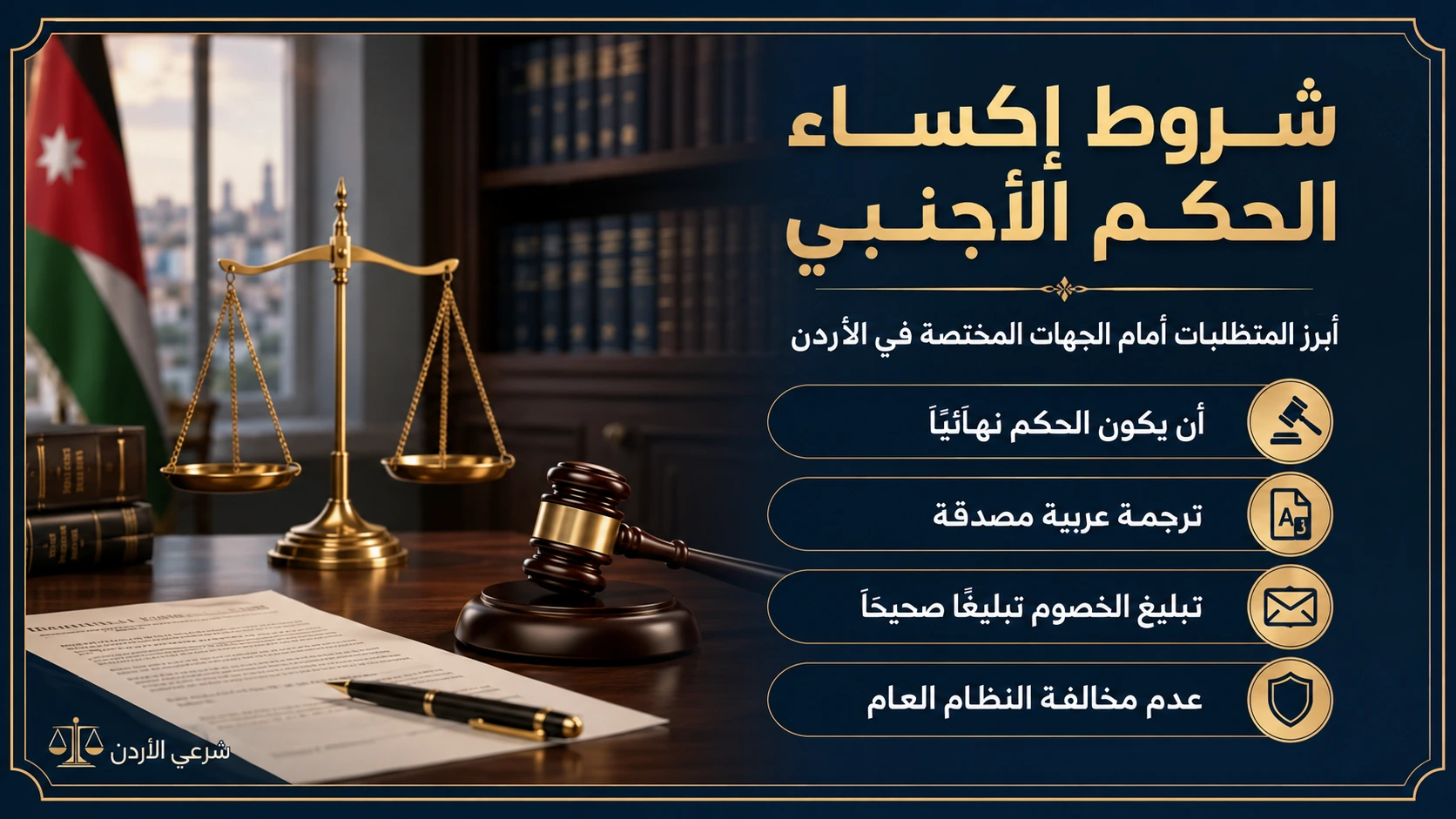 شروط إكساء الحكم الأجنبي في الأردن