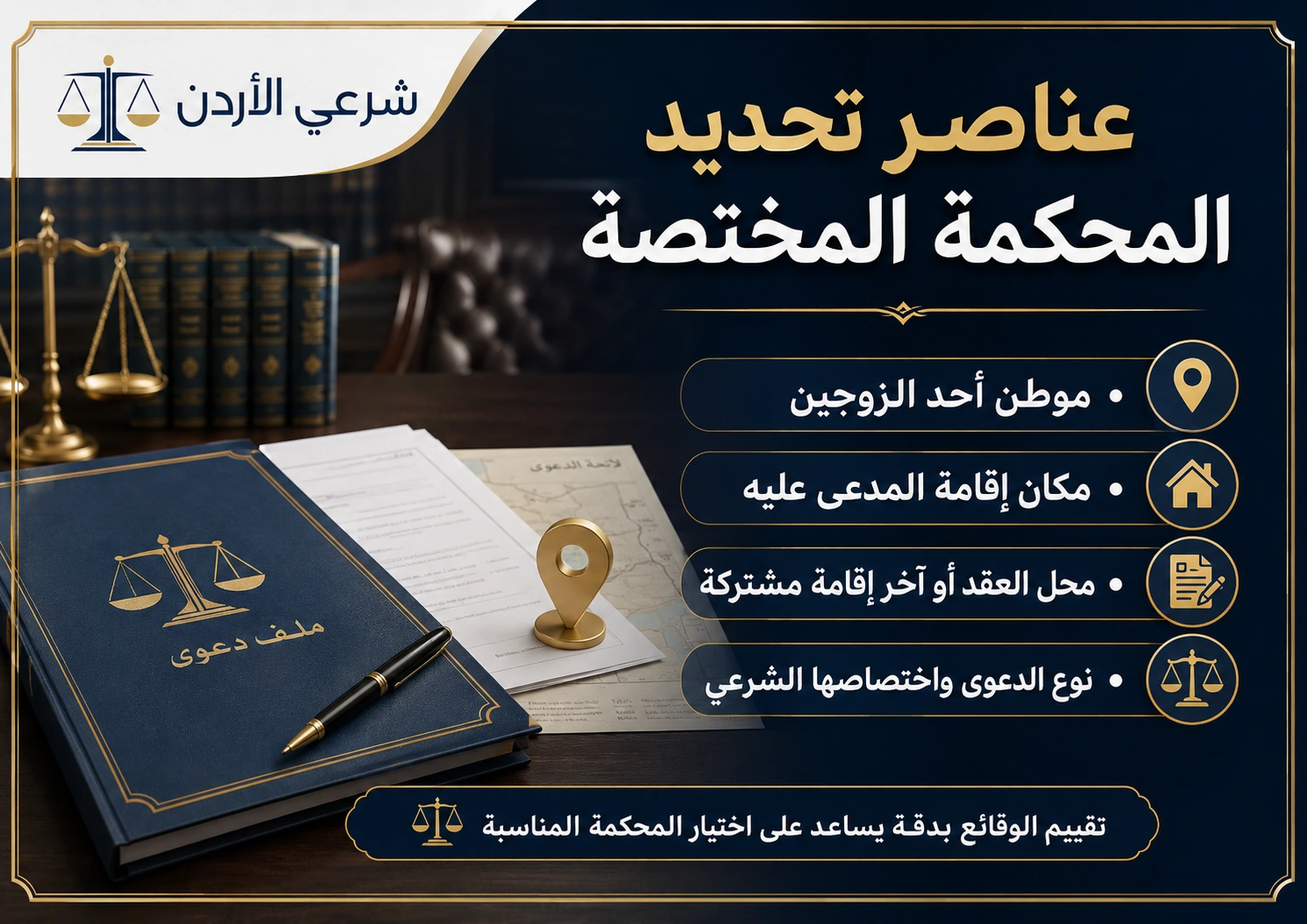 معايير تحديد المحكمة الشرعية المختصة عند إقامة أحد الزوجين خارج الأردن