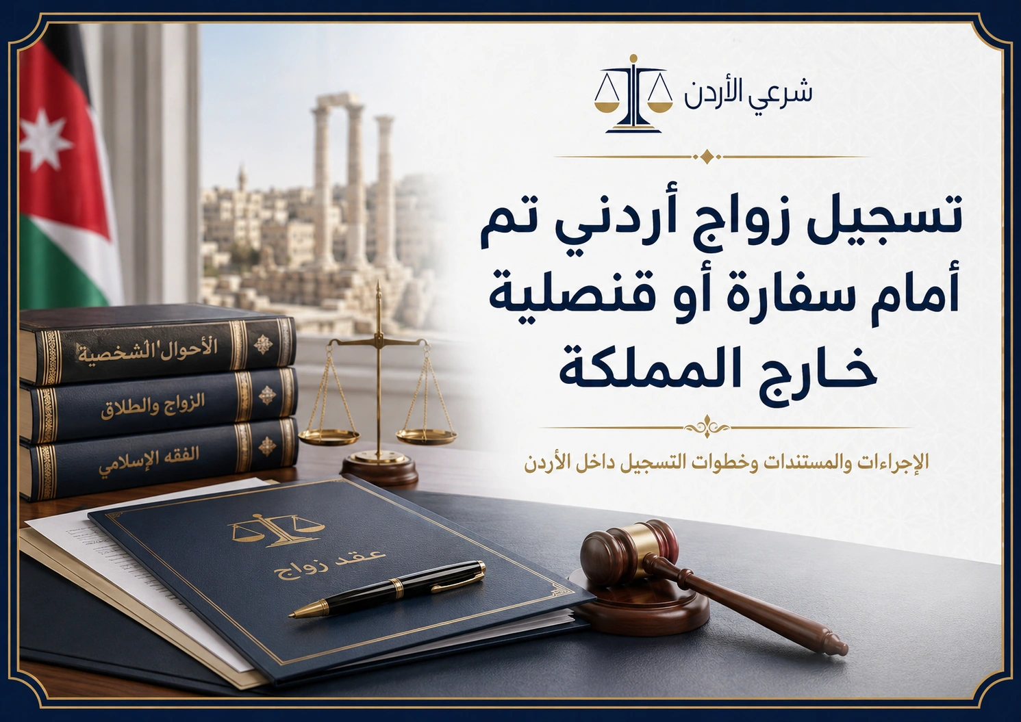تسجيل زواج أردني تم أمام سفارة أو قنصلية خارج المملكة