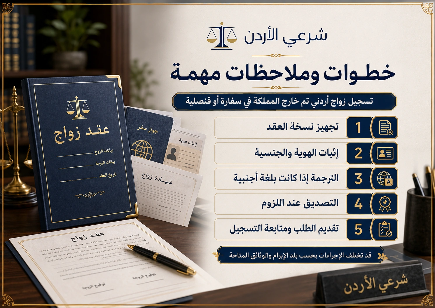 خطوات تسجيل زواج أردني تم بالخارج
