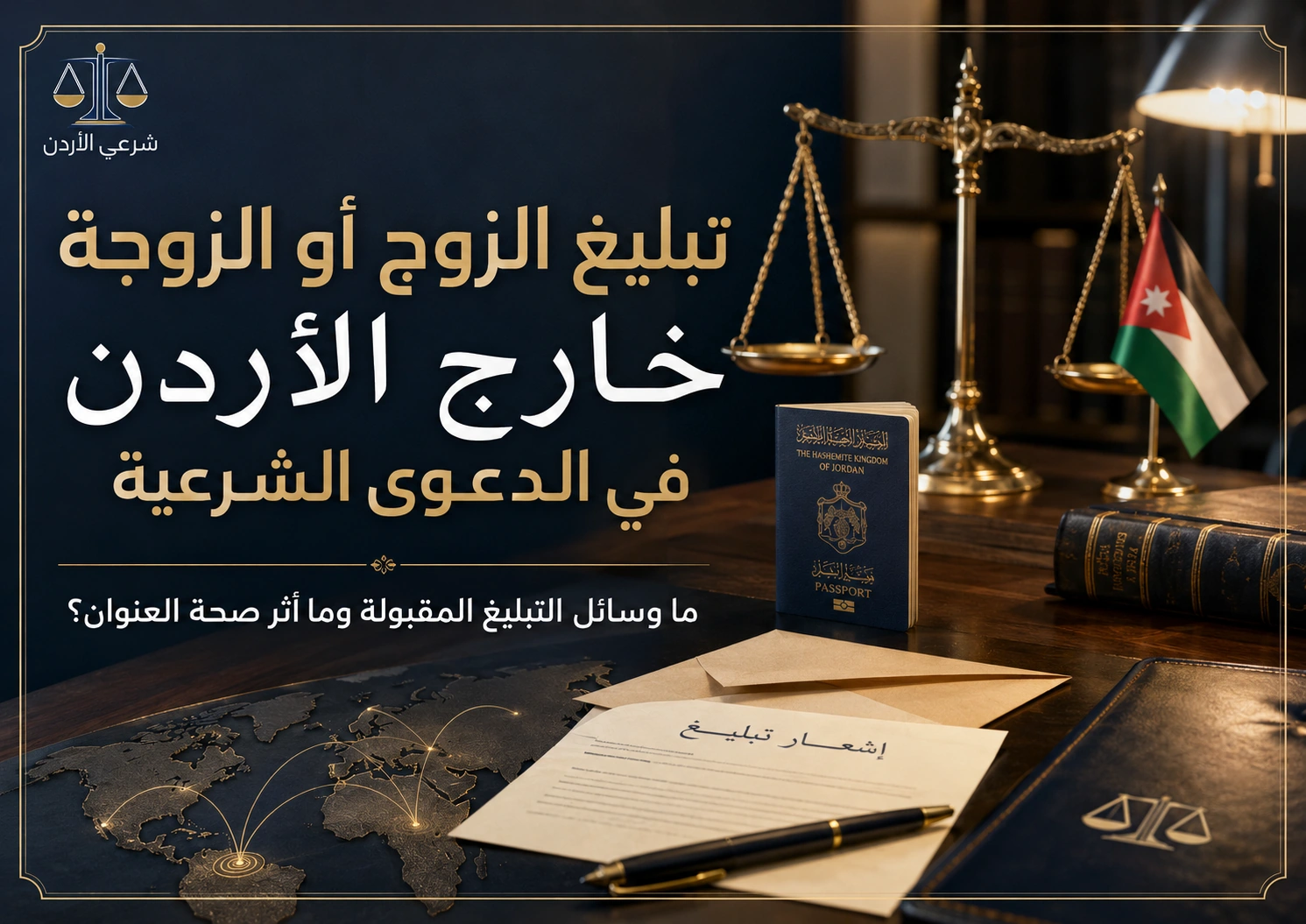 تبليغ الزوج أو الزوجة خارج الأردن في الدعوى الشرعية